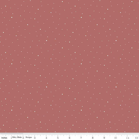 Dapple Dot Canyon Rose - LAMINATED Cotton Fabric - Riley Blake