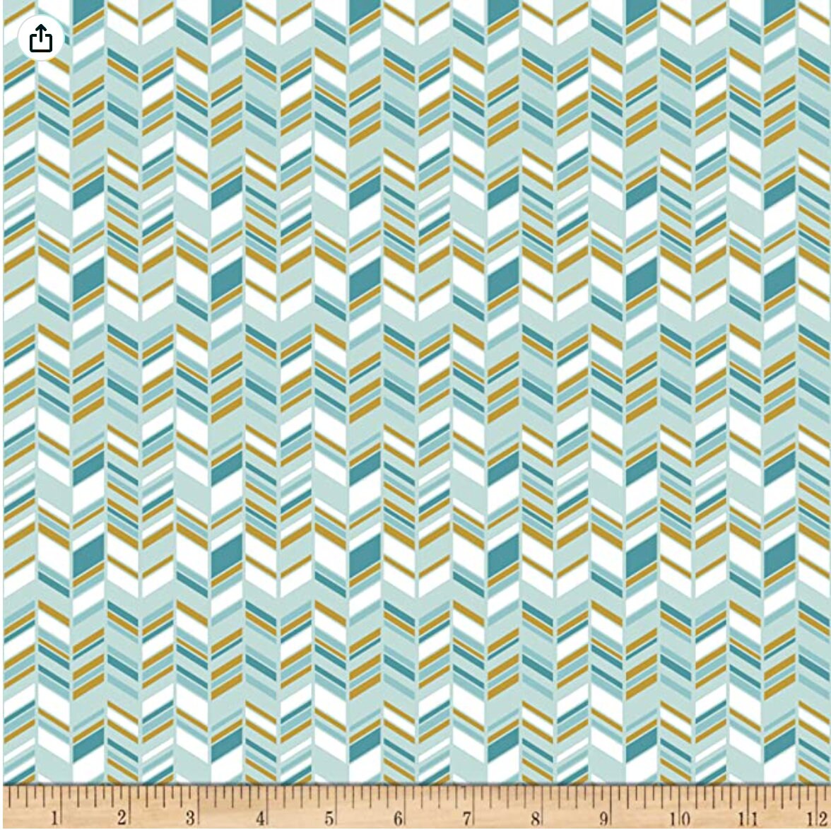 Chloe & Friends Herringbone Mint - LAMINATED Cotton Fabric - Riley Blake