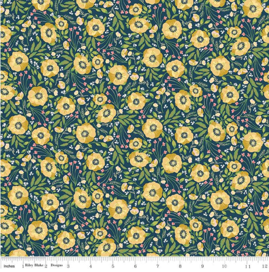 Honeycomb Hill Sweet Garden Oxford - LAMINATED Cotton Fabric - Riley Blake