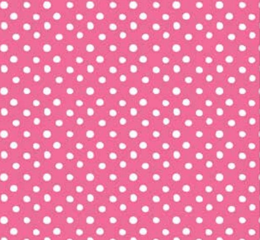 Hand Picked Spot Pink - LAMINATED Cotton Fabric - Riley Blake