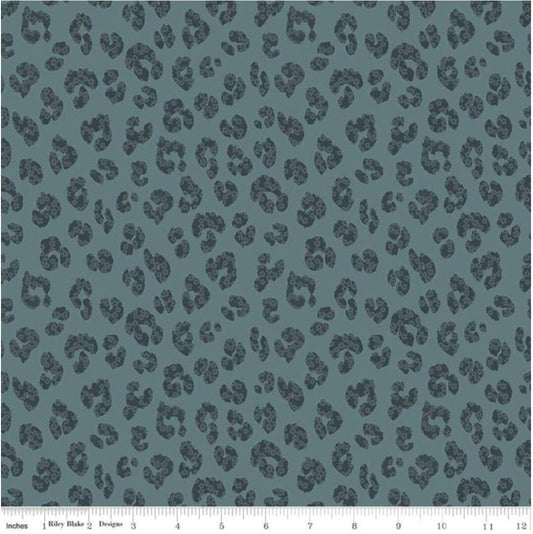 The Waterhole Animal Blue - LAMINATED Cotton Fabric - Riley Blake