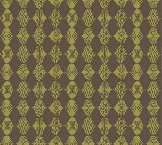 Curious Nature Empire Mark Forest Green - Wide Width - LAMINATED Cotton Fabric - Free Spirit