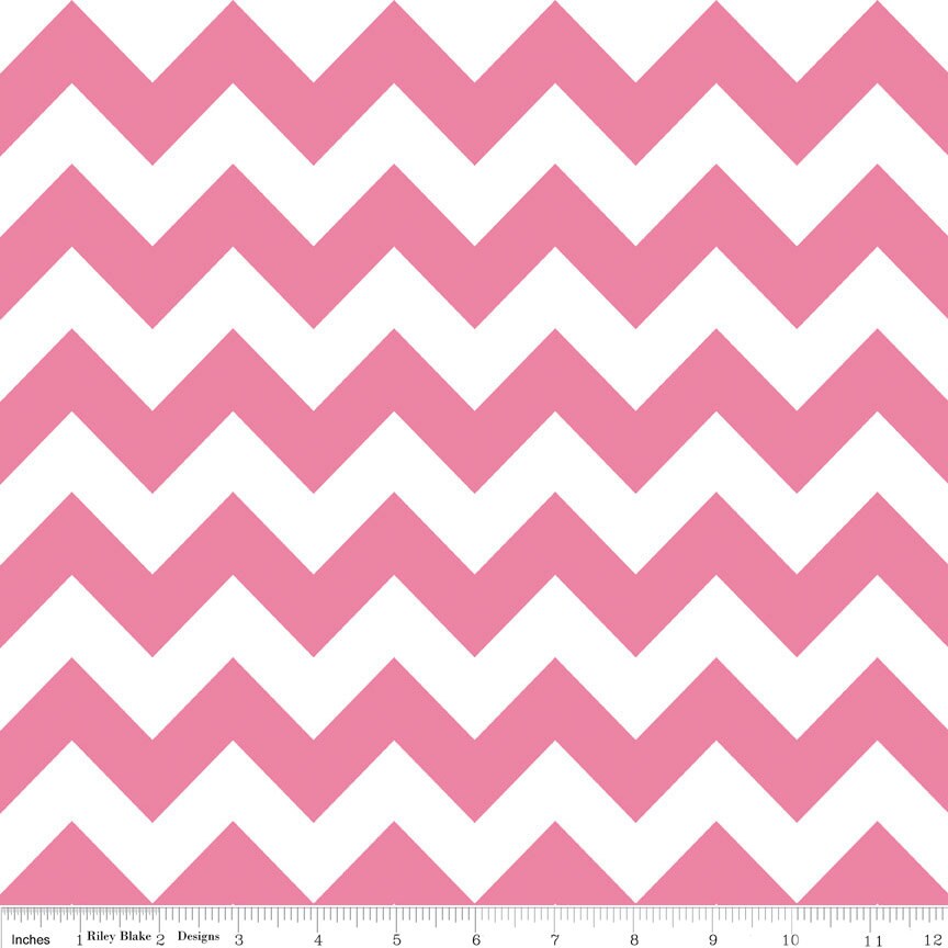 LAMINATED cotton fabric - Hot Pink Chevron (sold continuous by the half yard) Food Safe Fabric, BPA free